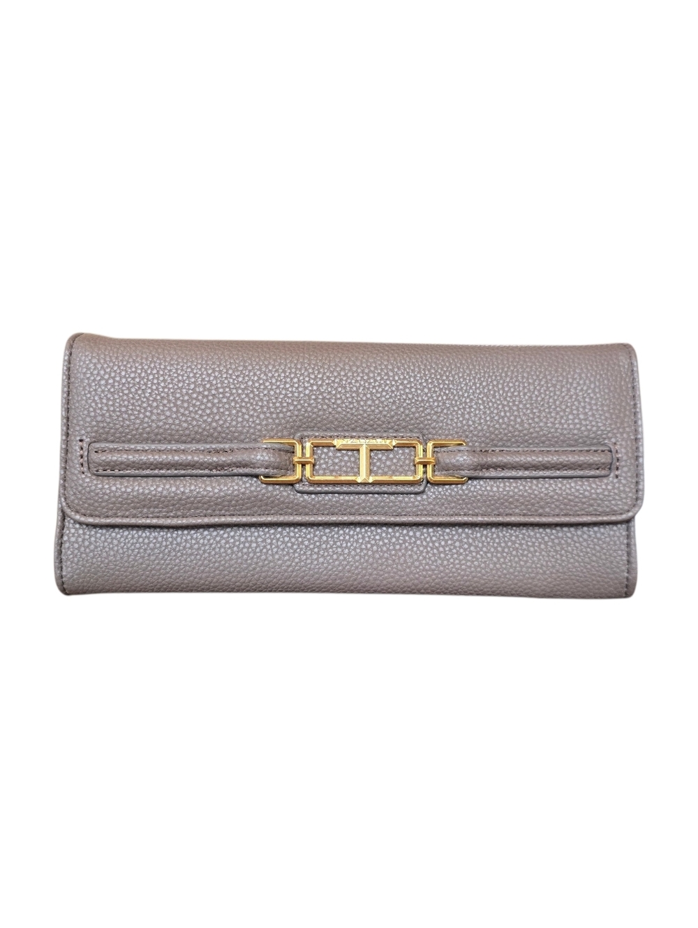 Tahari Pippin Taupe Faux Leather Clutch Wallet